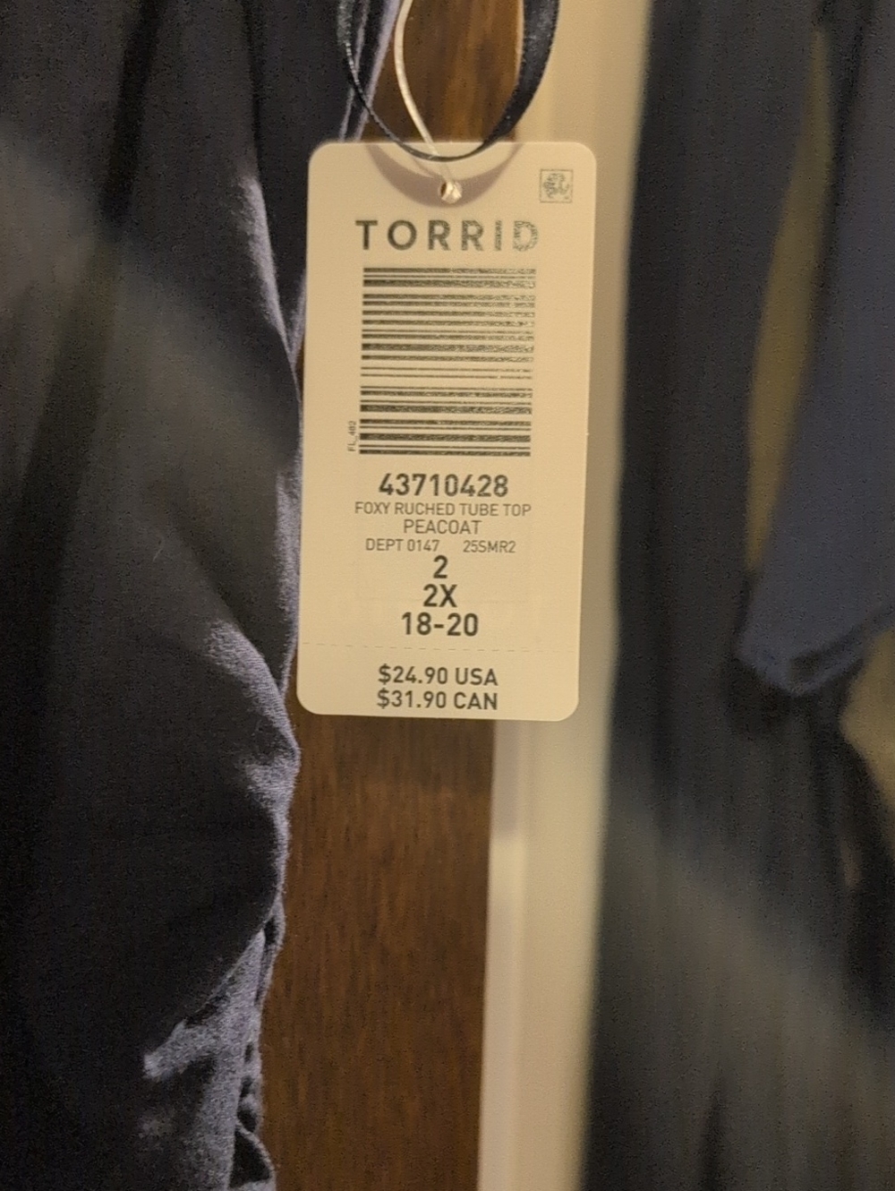 torrid Navy Ruched Tube Top - Peacoat